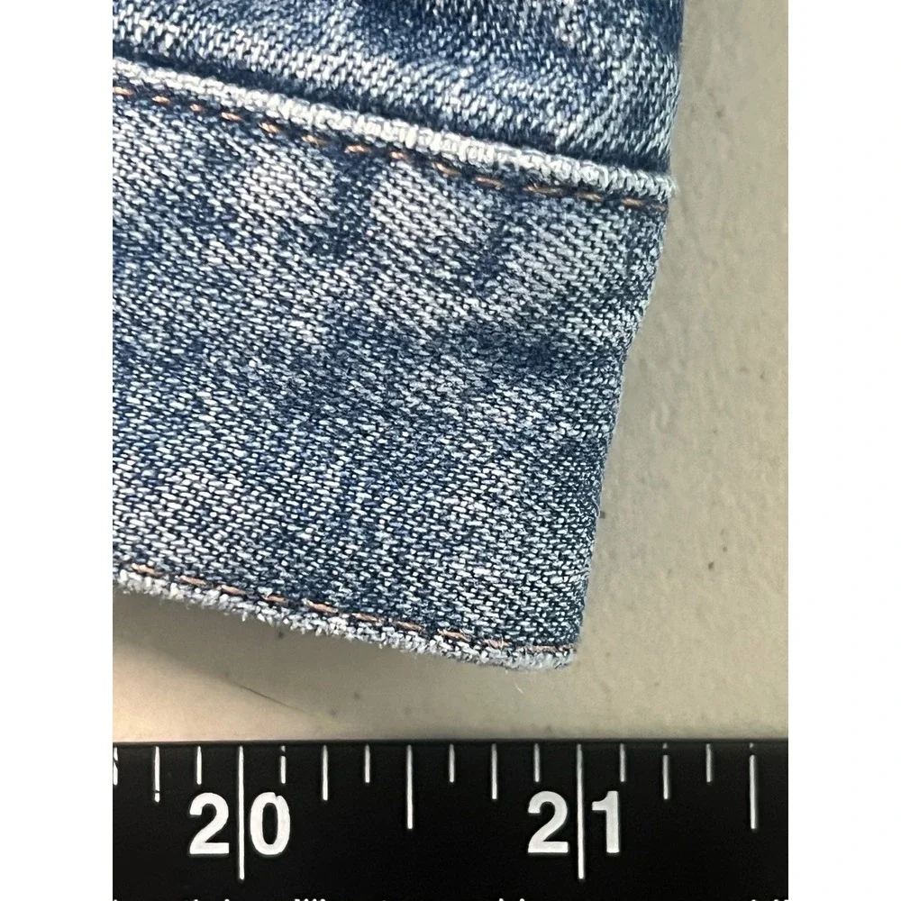 Wrangler Mens 42x32 Blue Carpenter Jeans Distressed Workwear Denim Faded
